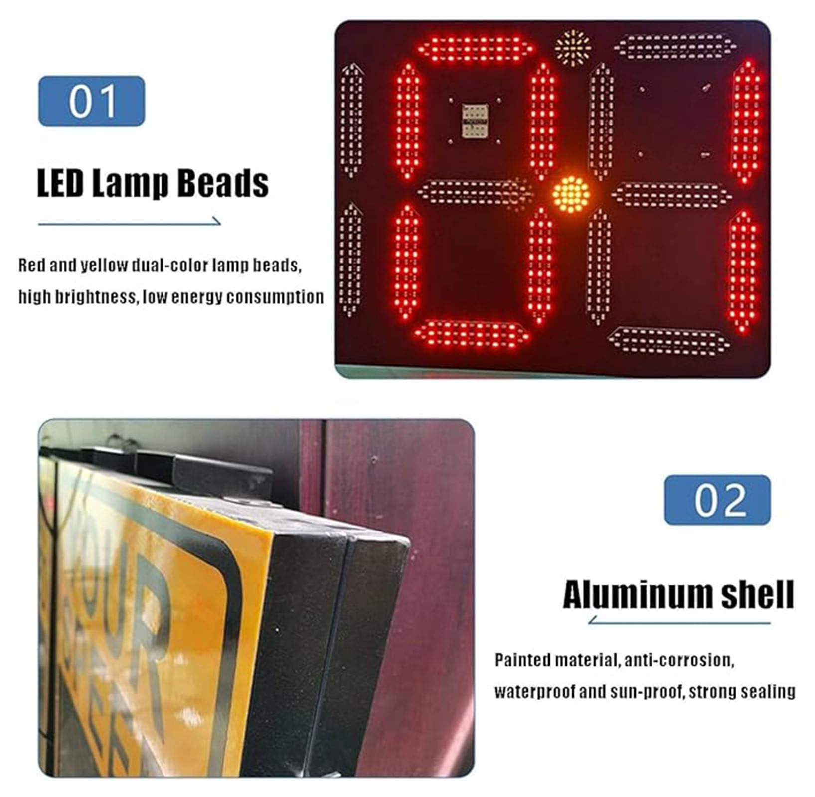 Señal de límite de velocidad de radar con energía solar, panel LED de retroalimentación de tráfico, IP65 impermeable, ideal para carreteras y carreteras urbanas, 50 x 70 cm