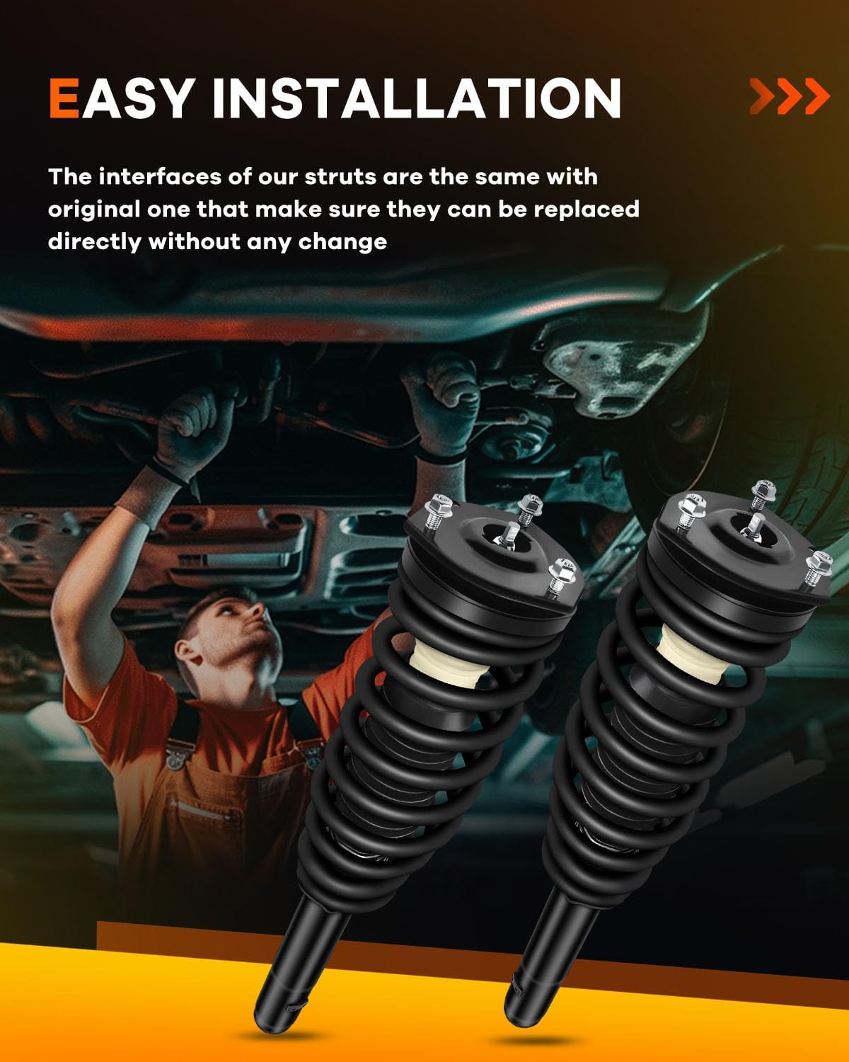 Spring Strut Assembly,OCPTY Complete Struts Shocks Fits 2010 2011 2012 for Fusion, 2010 2011 for Mercury Milan 272596 Replace Strut