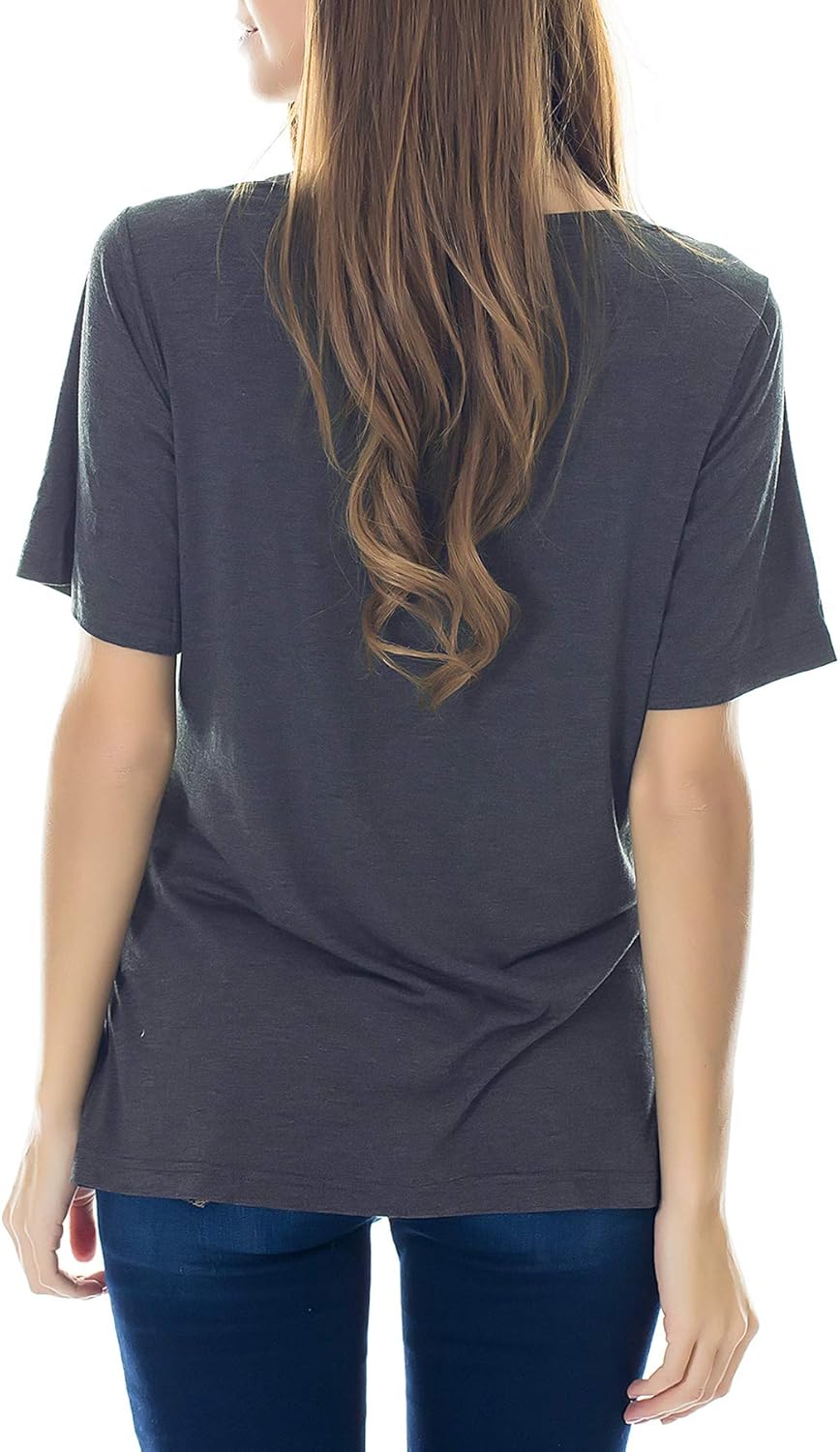 Smallshow Women's Maternity Nursing Tops Short Sleeve Breastfeeding Clothes - Image 3