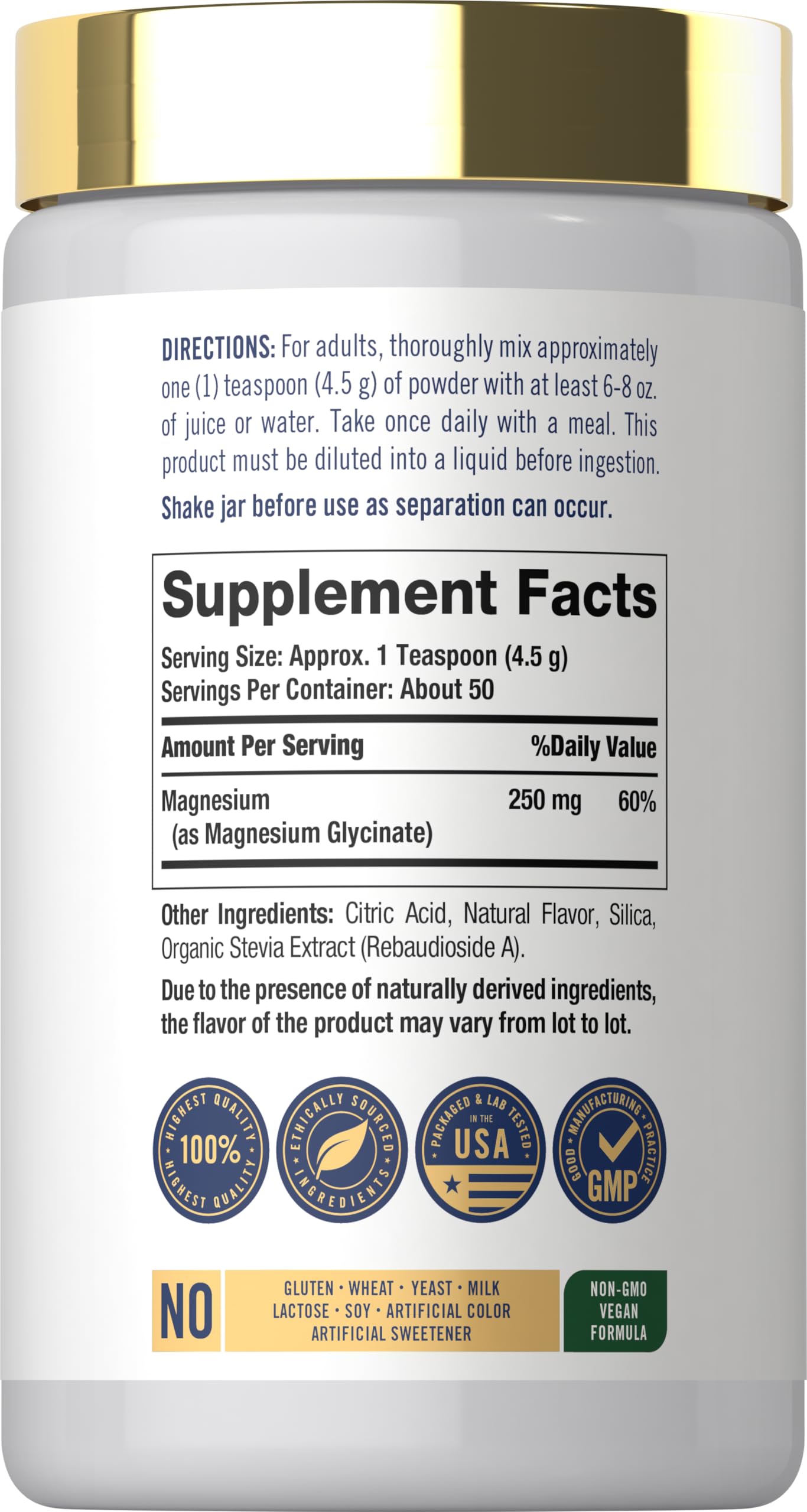 Carlyle Magnesium Glycinate | 8 oz Powder | Lemon Flavor — Amazon image 2