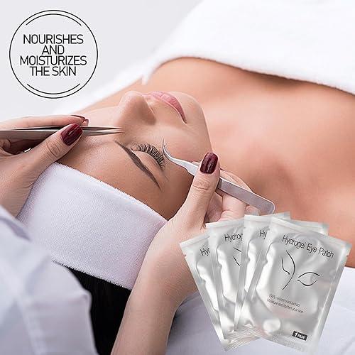 Miniatura 10 de 50 pares de almohadillas de gel para ojos, parches sin pelusa para extensiones de pestañas, kit de herramientas de belleza de máscara de ojos