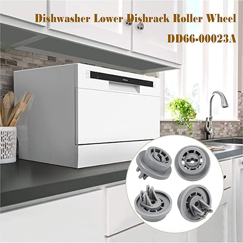 Miniatura 7 de APPLIANCEMATES DD66-00023A - Estante inferior para platos de lavavajillas Samsung, ruedas inferiores y clip de montaje, paquete de 4, pieza de