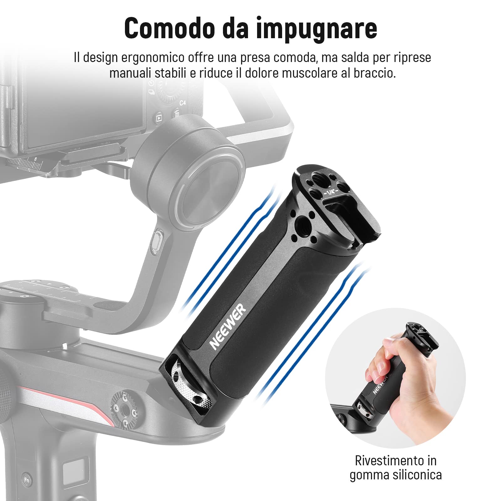 Impugnatura SmallRig Per Zhiyun Weebill-S - Con Attacco Cold Shoe, Fori Filettati, Per Gimbal - Foto 2