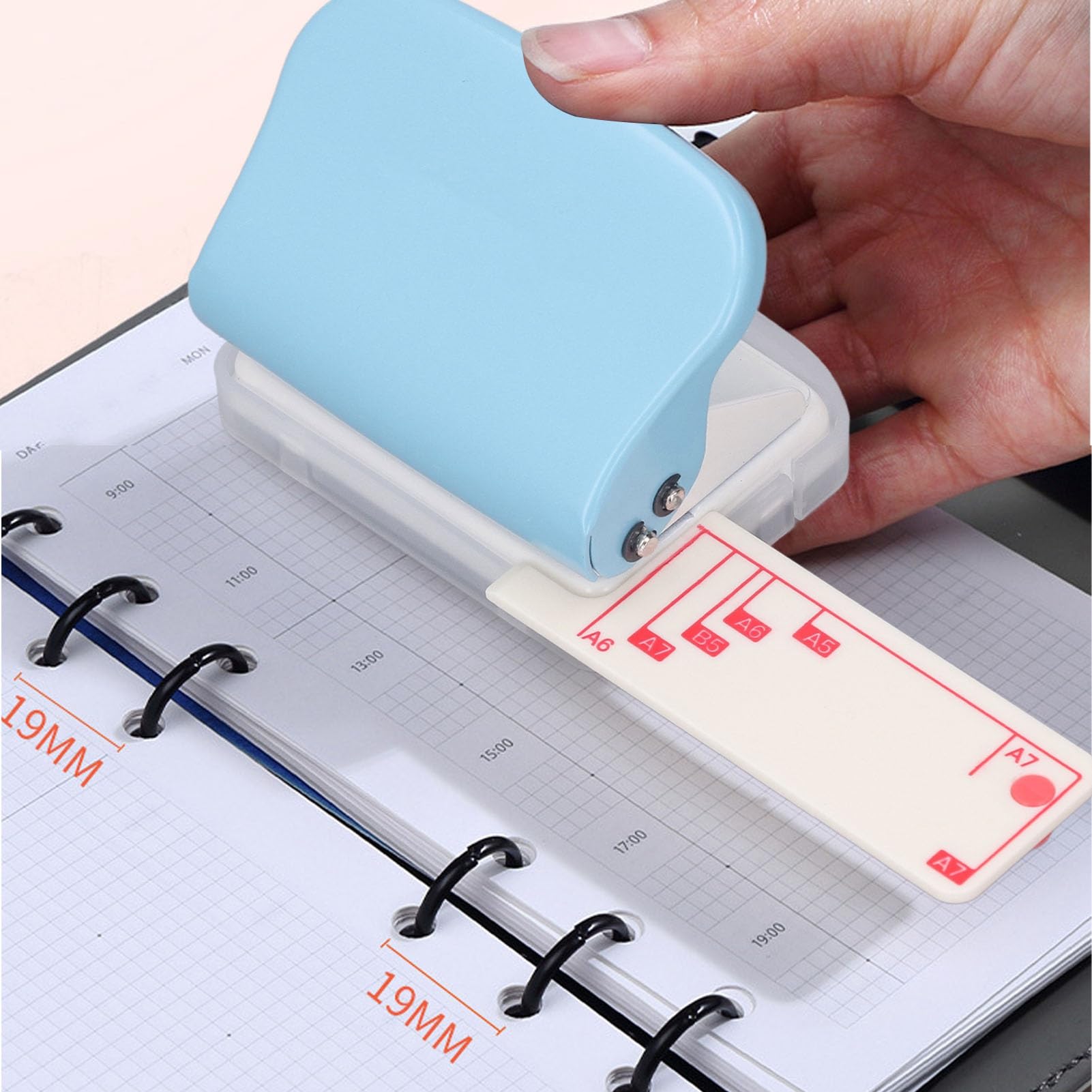 Perforatrice 3 Fori Regolabile 511 – Perfora 10 Fogli, Distanza Modificabile, Scaletta E Cuscinetto Antiscivolo Per Casa E Ufficio