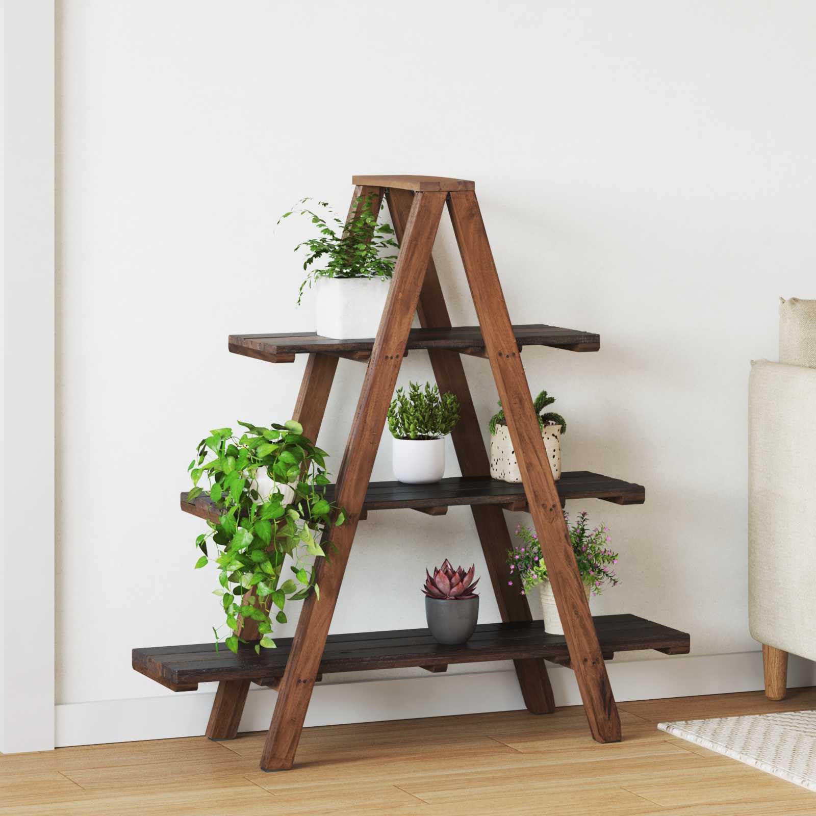 vidaXL Klappregal Braun 79,5 x 35 x 112 cm Massives upgecyceltes Holz