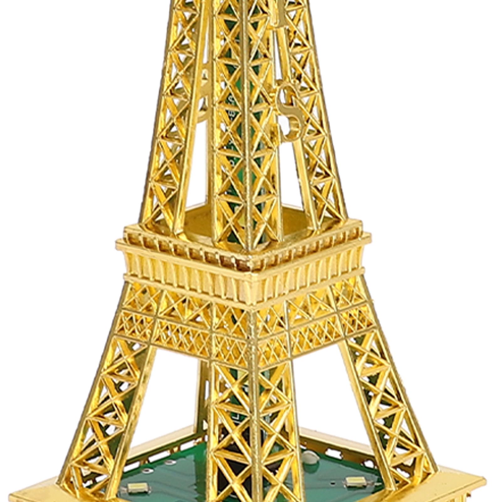 Changor LED Eiffel Tower Lamp, LED Tower Model Zinc Alloy Exquisite Carving Light Up France Tower Ornament Home Decor Elegant Eye Catching Europe (Gold Plated)