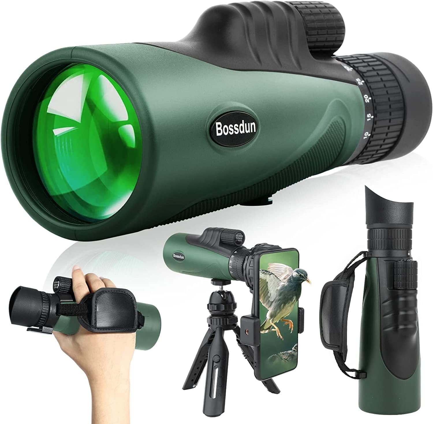 Telescopio Monoculare 10-30x50 HD - Per Birdwatching, Caccia, Escursionismo | Impermeabile Con Adattatore Smartphone - Foto 6