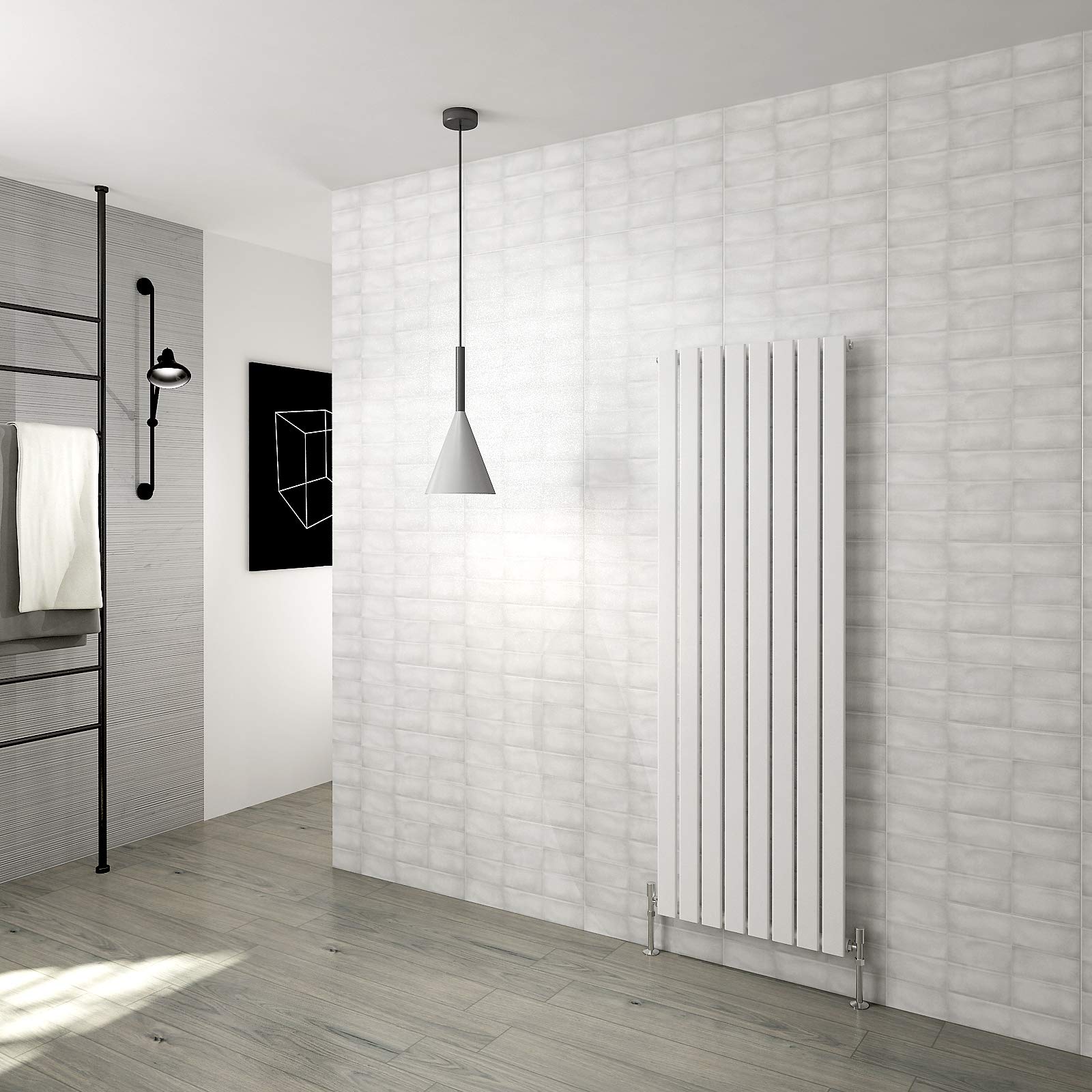 Vertical Radiator Flat Panel Designer Central Heating White Rads Single 1600x544mm