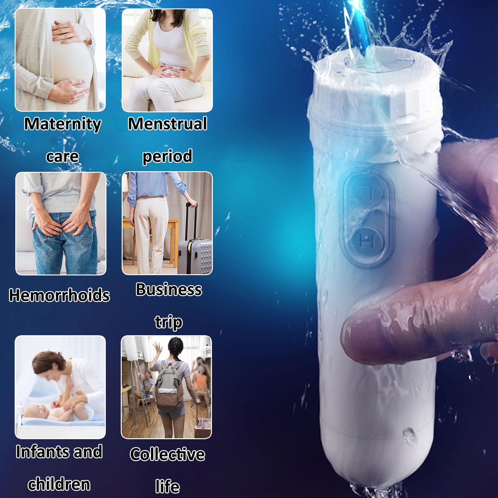 Intimdusche Analdusche Wochenbett Hämorrhoiden,Faltbar Portable Bidet Für Damen Herren Und Kinder,Po Dusche Für Reisen Und Alltag,Gelb,140ML