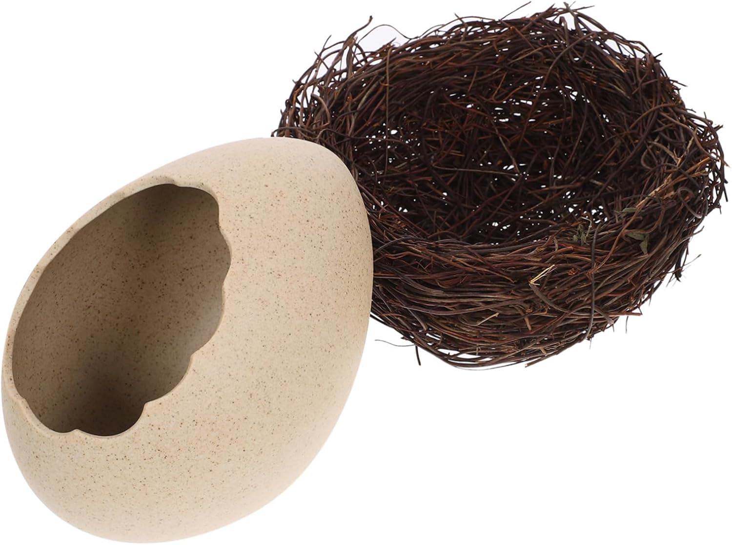 Bird's Nest Shaped Food Bowl with Eggshell Design for Dessert Fruit Sauce Serving Decorative Container for Home and Restaurant Use