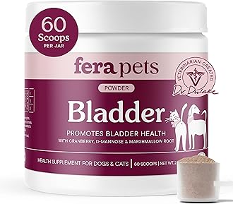 Fera Pet Organics Bladder Cranberry Supplement for Dogs & Cats - Vet Created - Kidney & Urinary - D-Mannose - Cranberry, Stinging Nettle - 60 Scoops​