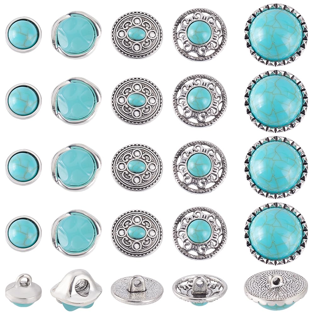 Boutons turquoises pour mercerie créative et personnalisation de vestes ou maroquinerie