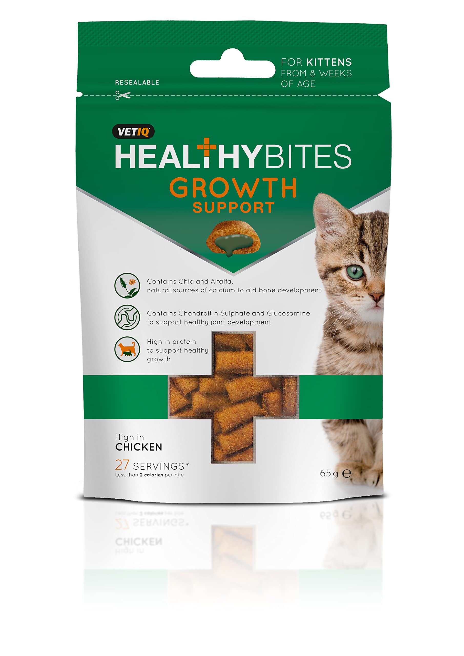 Mark And Chappell Healthy Bites Growth Support Cat & Kitten Treats Approved by Vet Support Supplement After weaning Chondroitin Chia Glucosamine high in Protein Bone Development (B0BC4DH5YW) Amazon Price History, Amazon Price Tracker