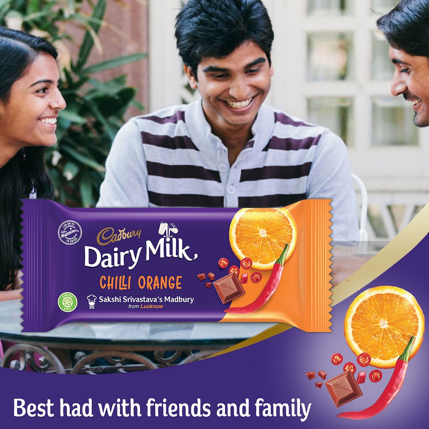 Cadbury Dairy Milk Chilli Orange Madbury Chocolate Bar, 36g Pack of 10