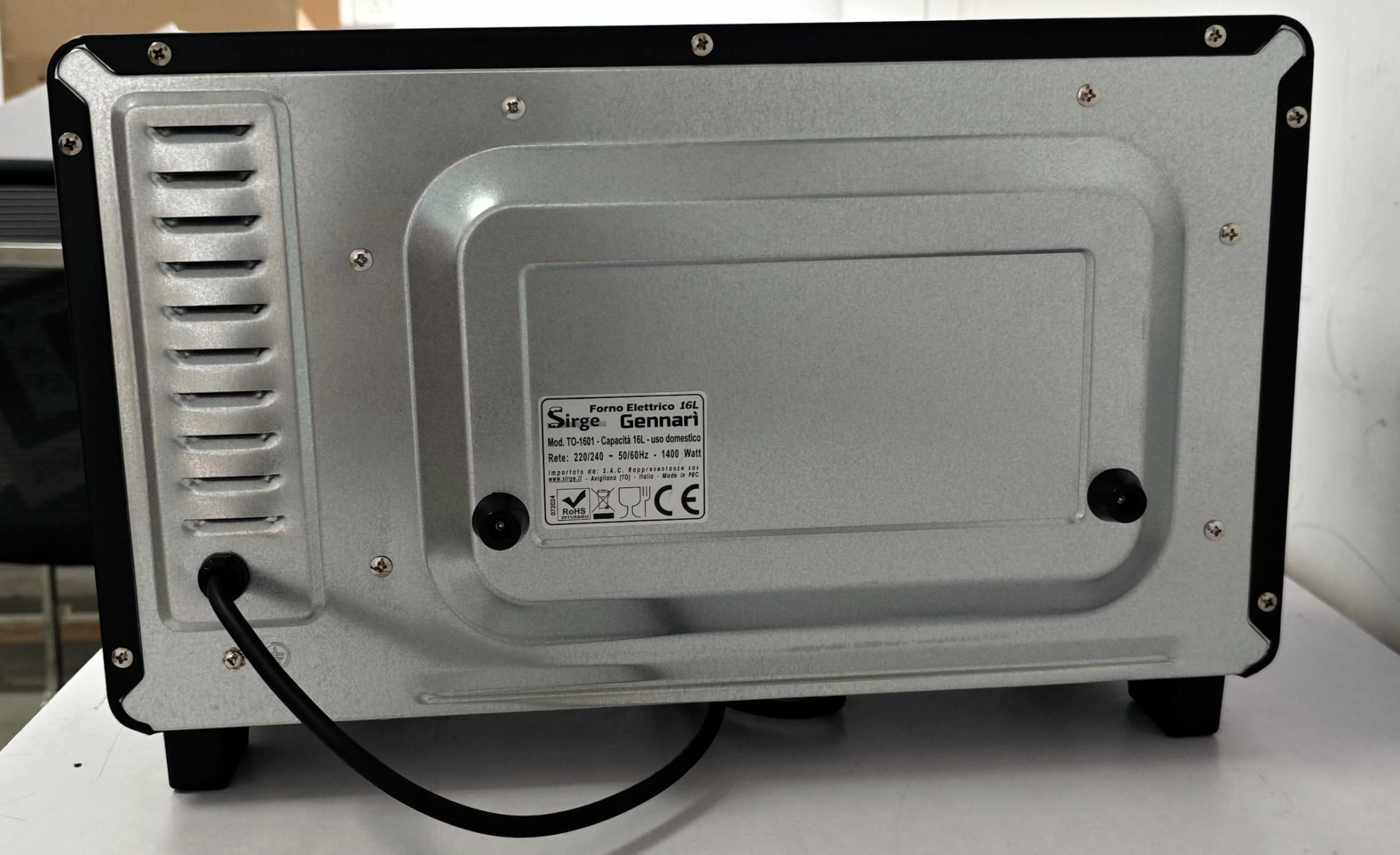 Sirge Four électrique, capacité 16L, 5 fonctions de cuisson, minuterie 60 min, équipé de gril, bac d'égouttement et collecteur de miettes, 1400 W