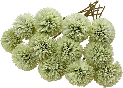 Miniatura 1 de 12 flores artificiales de bola de crisantemo, ramo de novia de boda, flores de seda de hortensias de plástico para centros de mesa de boda, arreglos