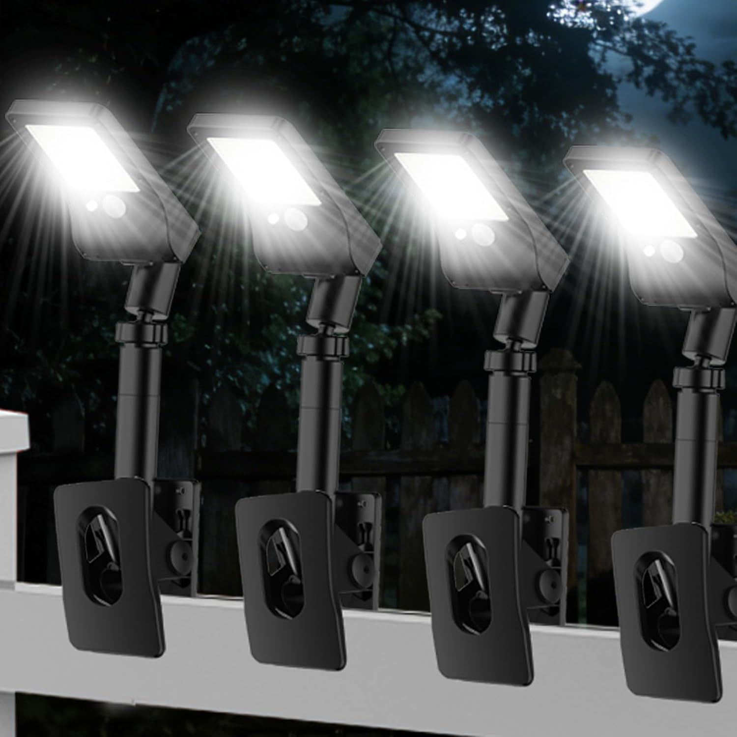 Solar Lights Outdoor with Octopus Mount - Motion Sensor Outdoor Lights with Remote Control USB & Solar Powered Outdoor Lights for Patio, Outdoor Security Lights for Deck Fence Garden Camping