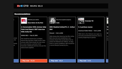 NPR One for Fire TV