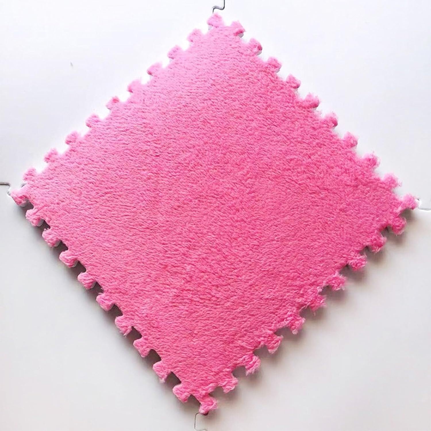 Mata z pianki do zabawy, układanki, dywanik 12x12x0,4 cala, pogrubiona, pluszowa mata podłogowa z pianki(Rose Red,10pcs)