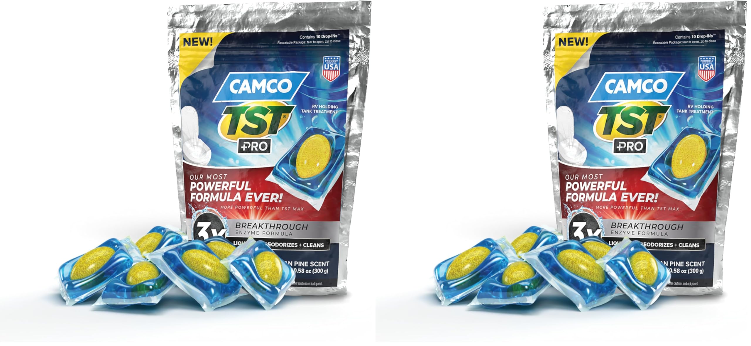 Camco TST MAX RV Toilet Treatment Drop-INs - Control Unwanted Odors & Break Down Waste and Tissue - Safe Septic Tank Treatment - Orange Scent, 30-Pack (41183) — view 22
