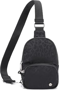 NEICOA Anti Theft Crossbody Bags for Women Small Nylon RFID Sling Bag Lightweight Travel Purse for Daily Casual UseLeopard