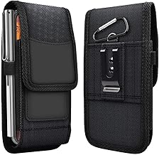 Phone Holster for Men – 6.8'' Nylon Belt Clip Pouch with Card Holder | Mobile Purse Holster Case for All Phones – Large Capacity, Durable & Lightweight (Black, XXL)