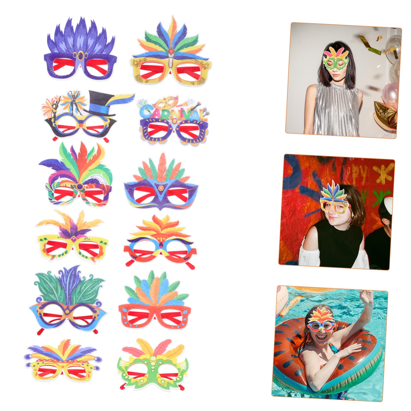 LIFKOME karneval brille faschingskostüme karnevalskostüme lustige schnapsgläser Verkleidungsbrillen accessoires fasching lustige Brille erwachsene brille Partydekorationen Papier