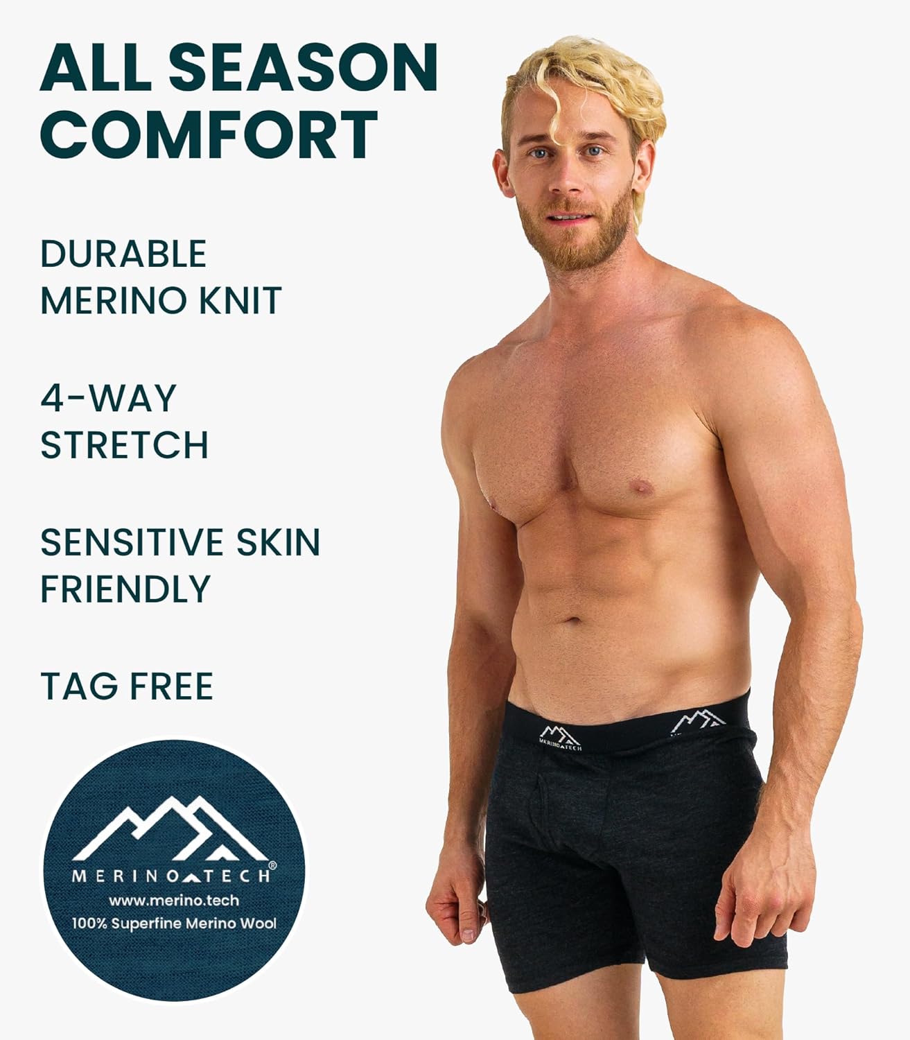 Merino.tech Merino Wool Underwear Mens - 100% Merino Wool Base Layer Boxer Briefs for Men - Image 3