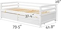 Vista 2 de Sofá cama individual con 2 cajones, moderno sofá cama para niños, adolescentes y adultos, marco de cama de día de madera para dormitorio, sala