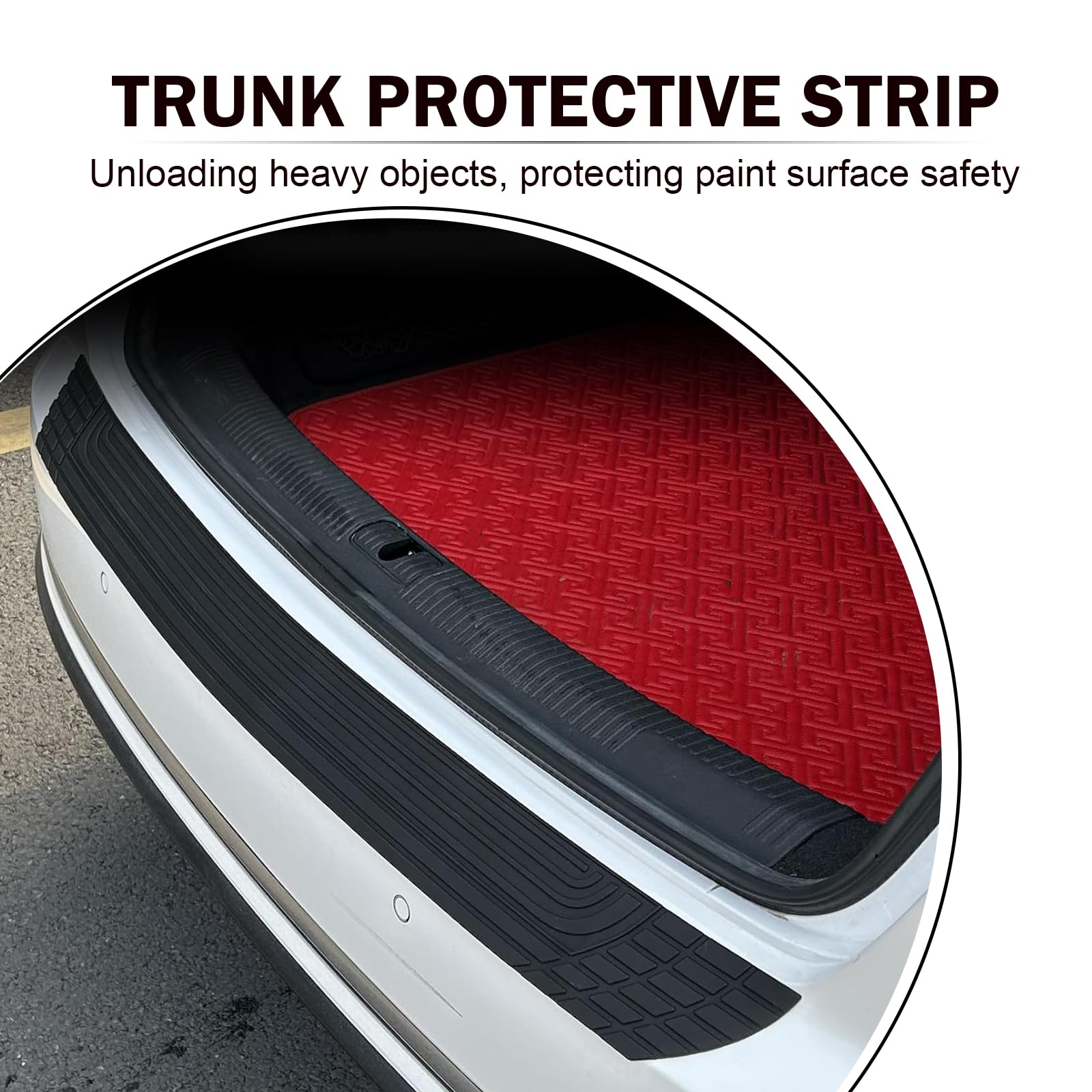 Rear Bumper Protector, 41 x 3.4 inches Universal Automotive Exterior Accessories, PVC Rubber Plastic Anti-Scratch Protection Sticker (Black)