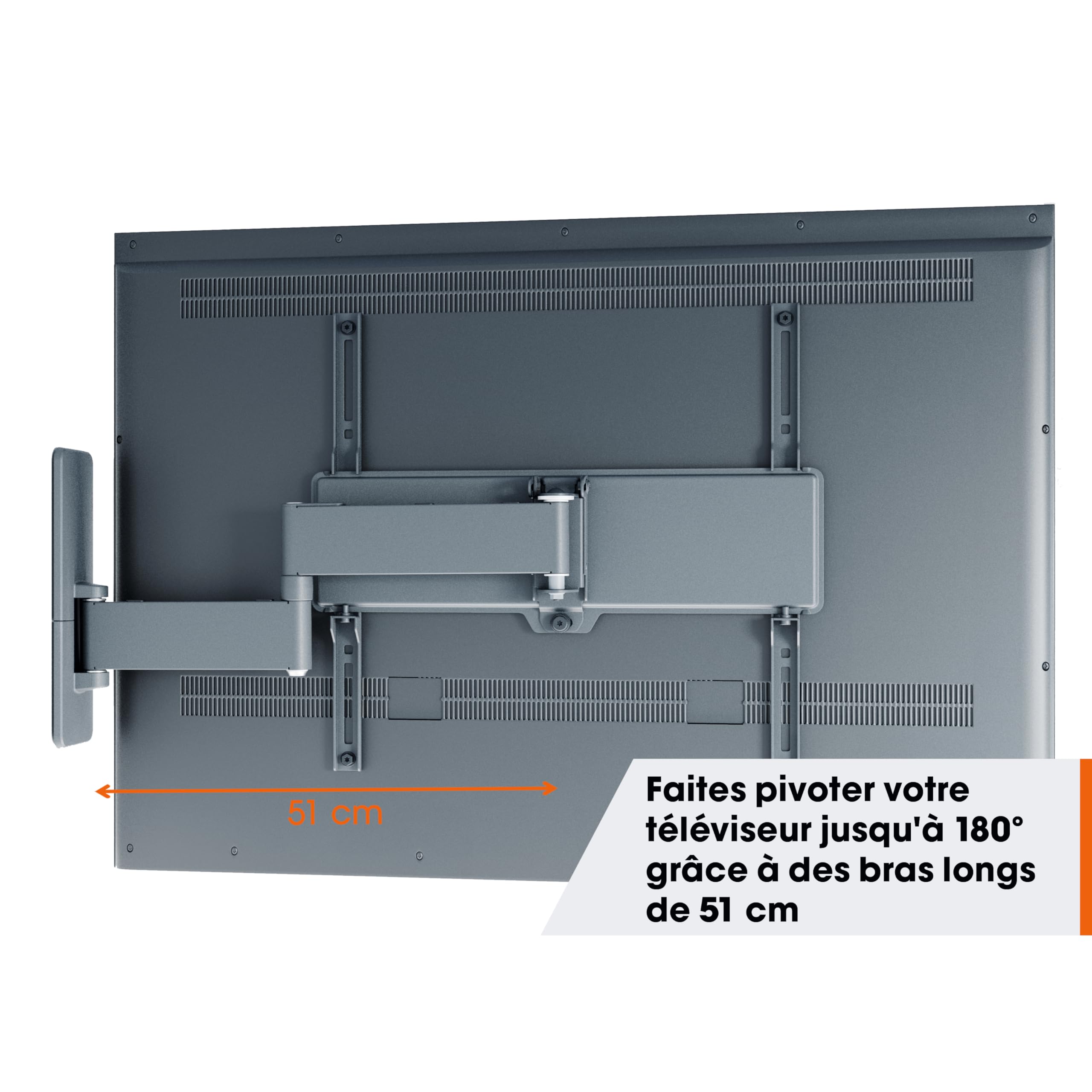 Vogel's TVM 1225 Support Mural TV orientable pour téléviseurs 19-43 Pouces, Poids Max. 15 kg, Pivotant jusqu'à 120º, Support TV Totalement orientable Max. VESA 200x200, Compatibilité Universelle | Compatibilité universelle, Bras simple, Certifié TÜV, Char