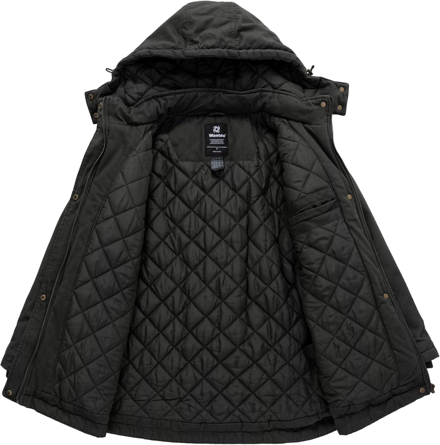 wantdo Women's Winter Thicken Jacket Cotton Coat with Removable Hood - Image 3