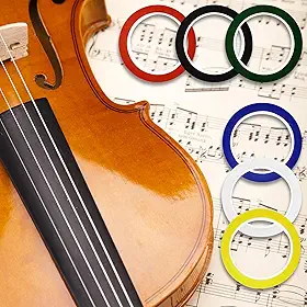 6 peças de fita de dedo de violino, fita de violoncelo adesivos de escala de violino, 66 mm fitas para braço de dedo para iniciantes guia de instrumentos orquestrais, acessórios de violino (6 cores)