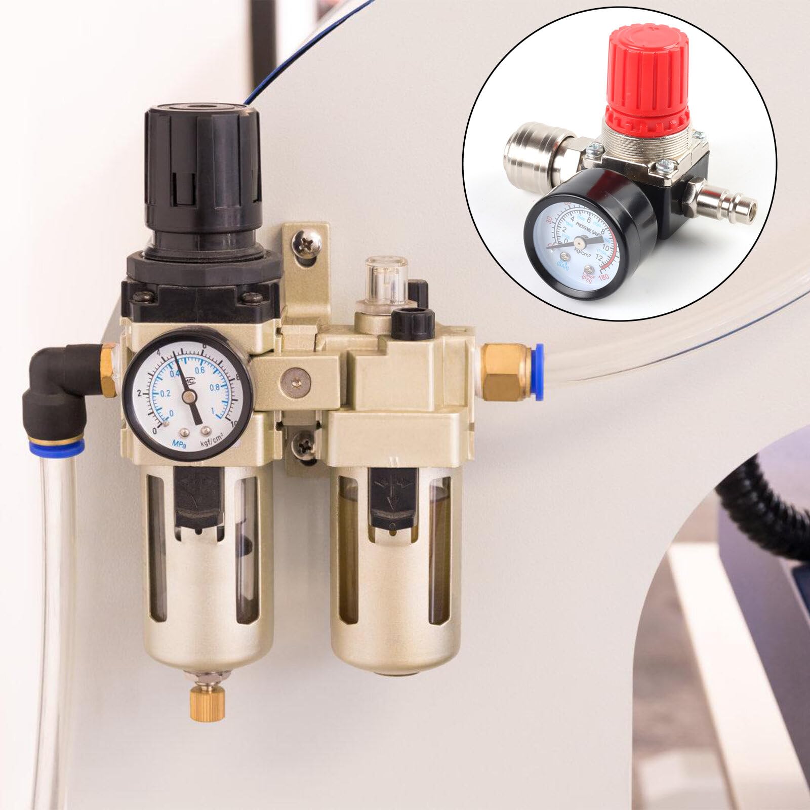 Reduktor ciśnienia 1/4", 3 otwory, regulator ciśnienia powietrza, zawór przełączający ciśnieniowy z manometrem, wyłącznik ciśnieniowy, zawór regulacyjny 175 psi do sprężarki powietrza, sprężarki