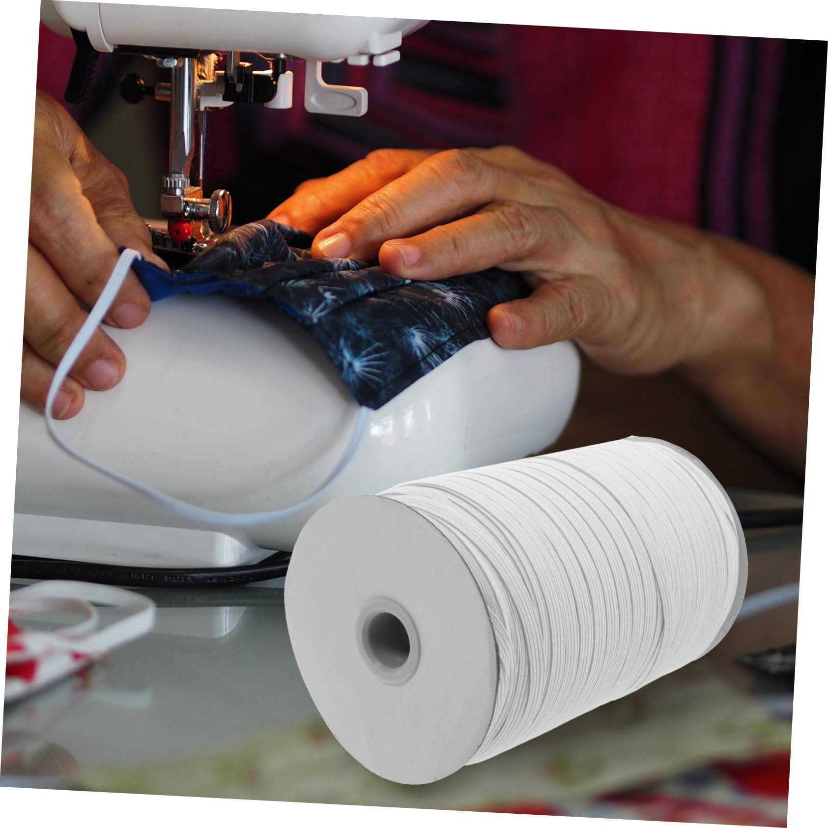Banda Elástica para Coser de Color Claro de 6mm, 1 Rollo de 180 M