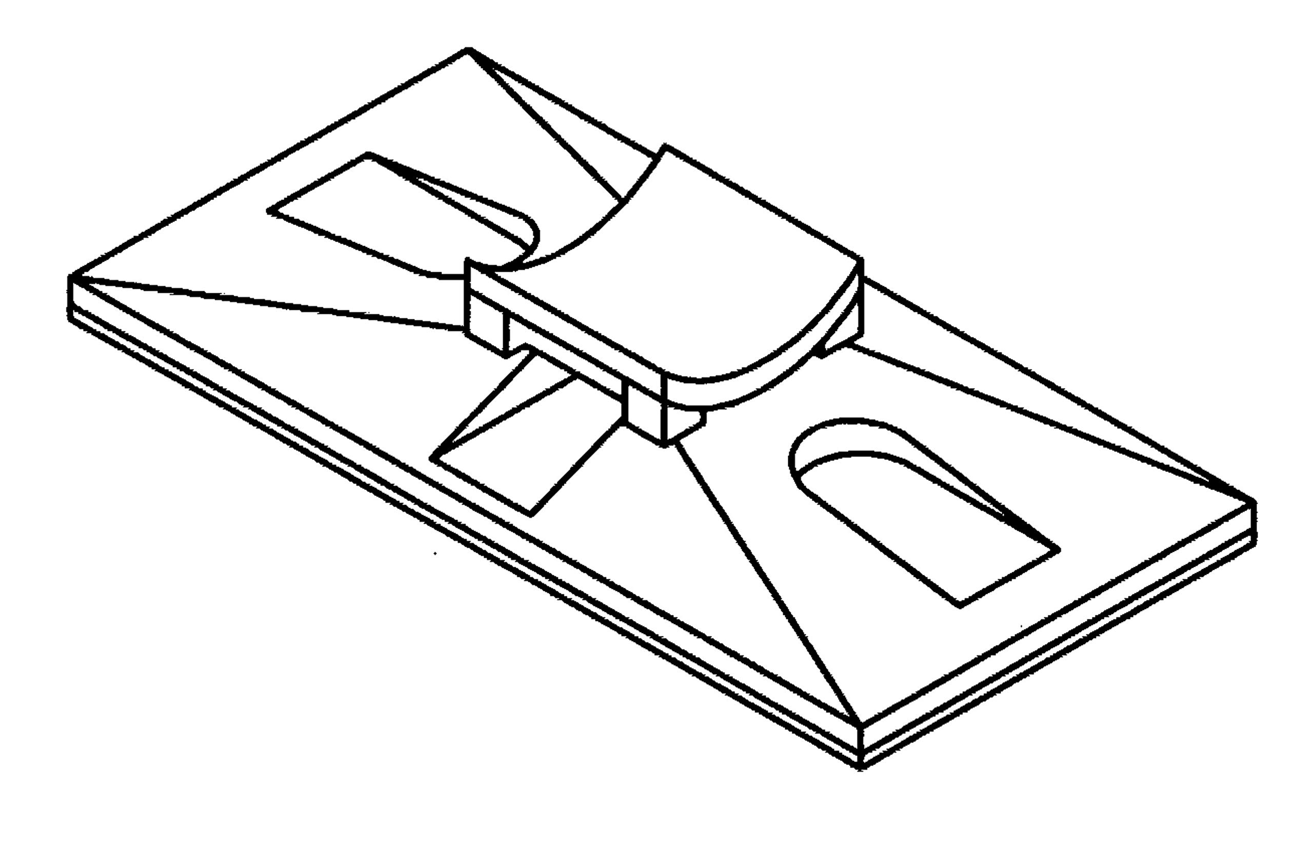 3M Cable Tie Mounting Base CTB2X1BGA-C Black, 2-way Adhesive Mount