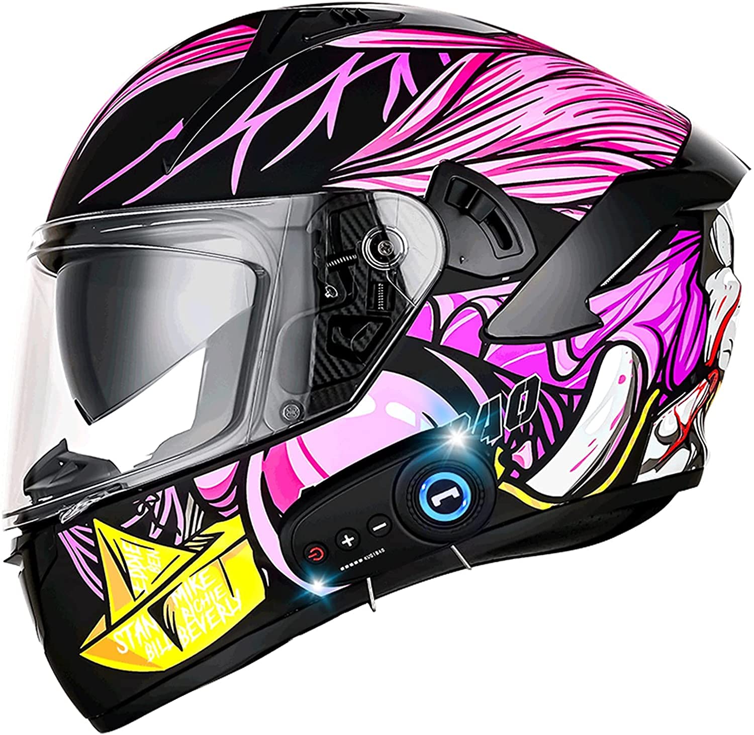 Casque de moto intégral Bluetooth et casque de scooter taille M