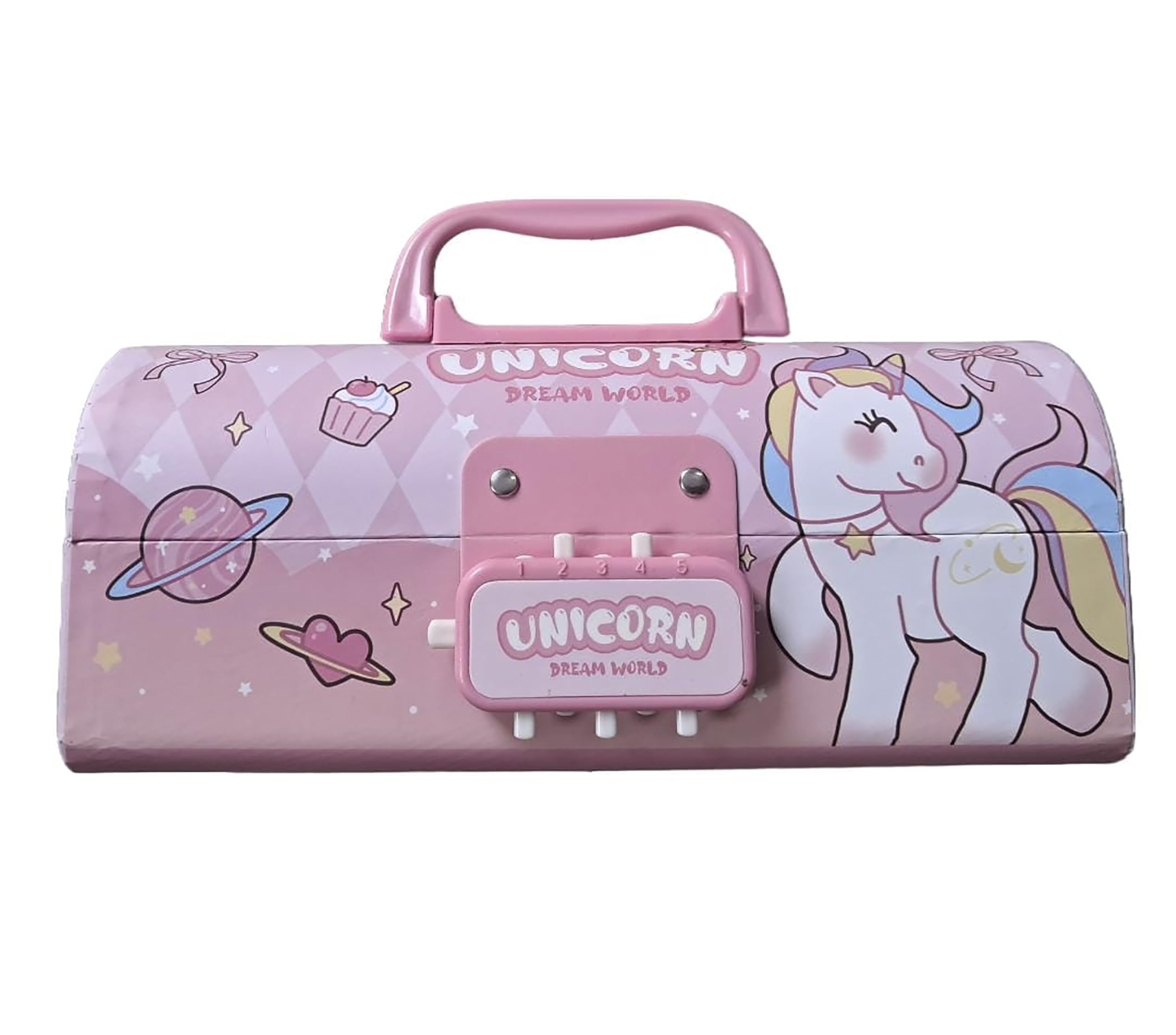 FETE PROPZ Plastic Pen Pencil Box Suitcase Style Password Lock Pencil Case Multi-Layer Pencil Box Stationary Organizer Case for Boys Girls Kids(Unicarn) (B0DB1PG21Q) Amazon Price History, Amazon Price Tracker