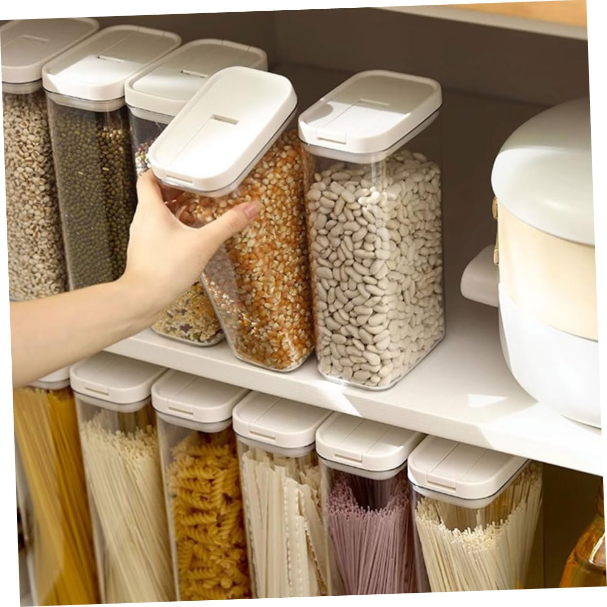 Amosfun 4 Tarros De Almacenamiento De Cocina Para Espaguetis Fideos Fettuccine Contenedores Para Alimentos Pasta Botes De Almacenamiento Para Despensa Contenedor De Almacenamiento