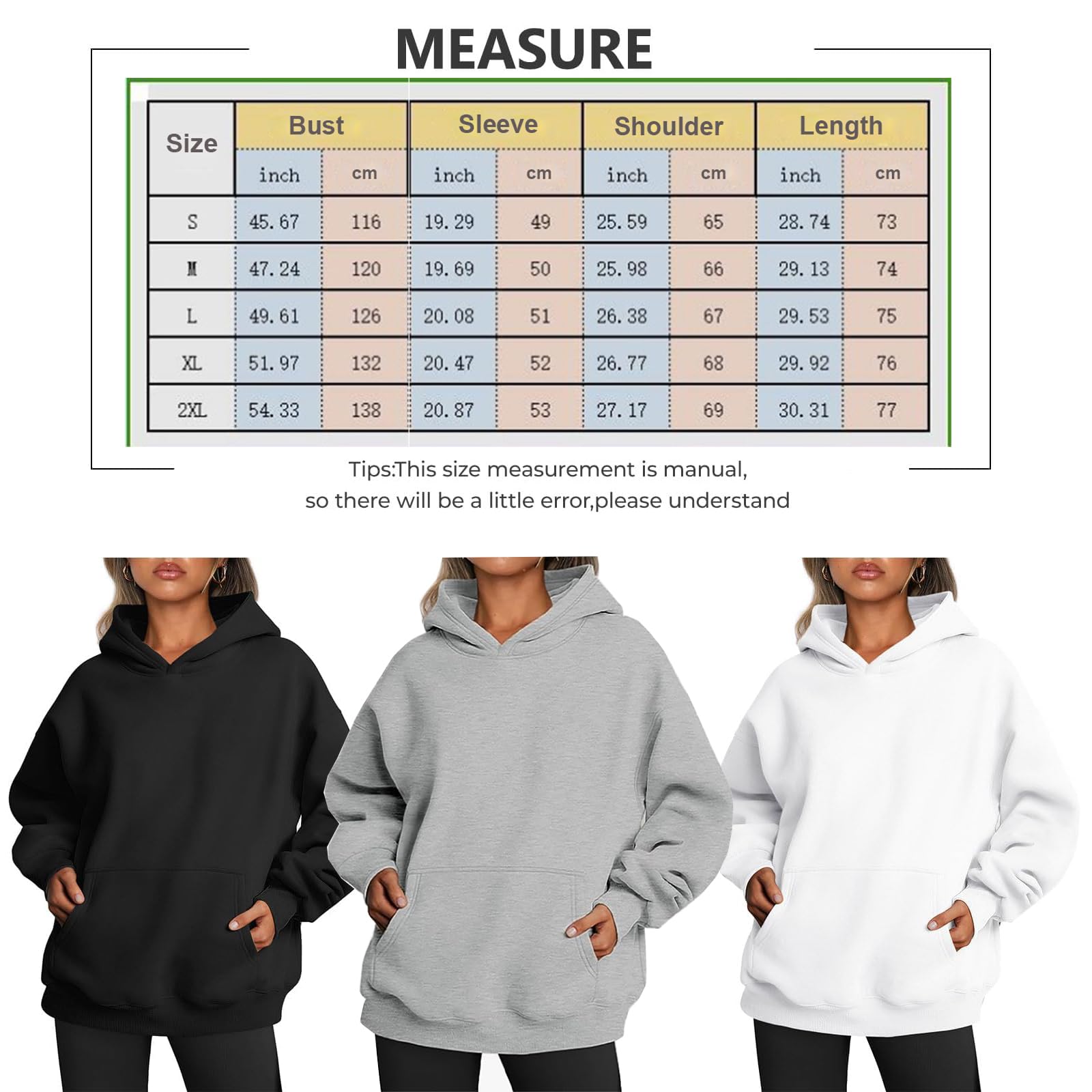 2024 Felpe Oversize da Donna Pullover Manica Lunga Moda Top Casual Felpa con Cappuccio Foderata in Pile Autunno