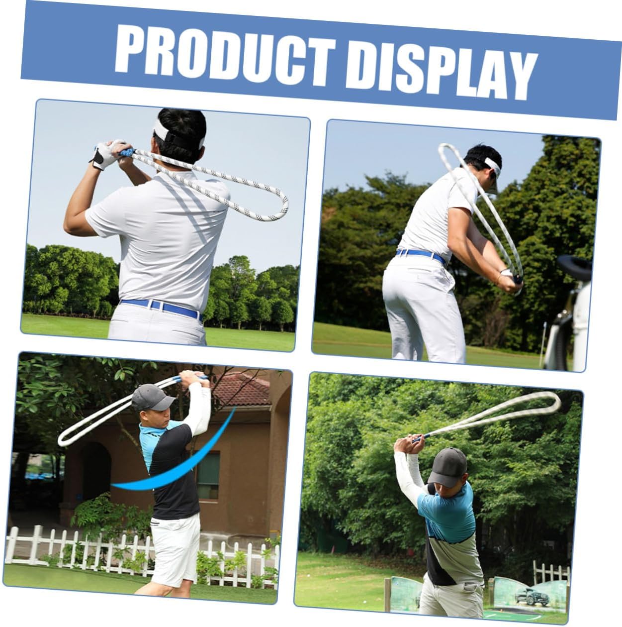 Golf Swing Trainer Power Rope for Improved Swing Speed and Rhythm Portable Golf Training Equipment for Indoor Outdoor Use White Swinging Practice Aid for All Levels