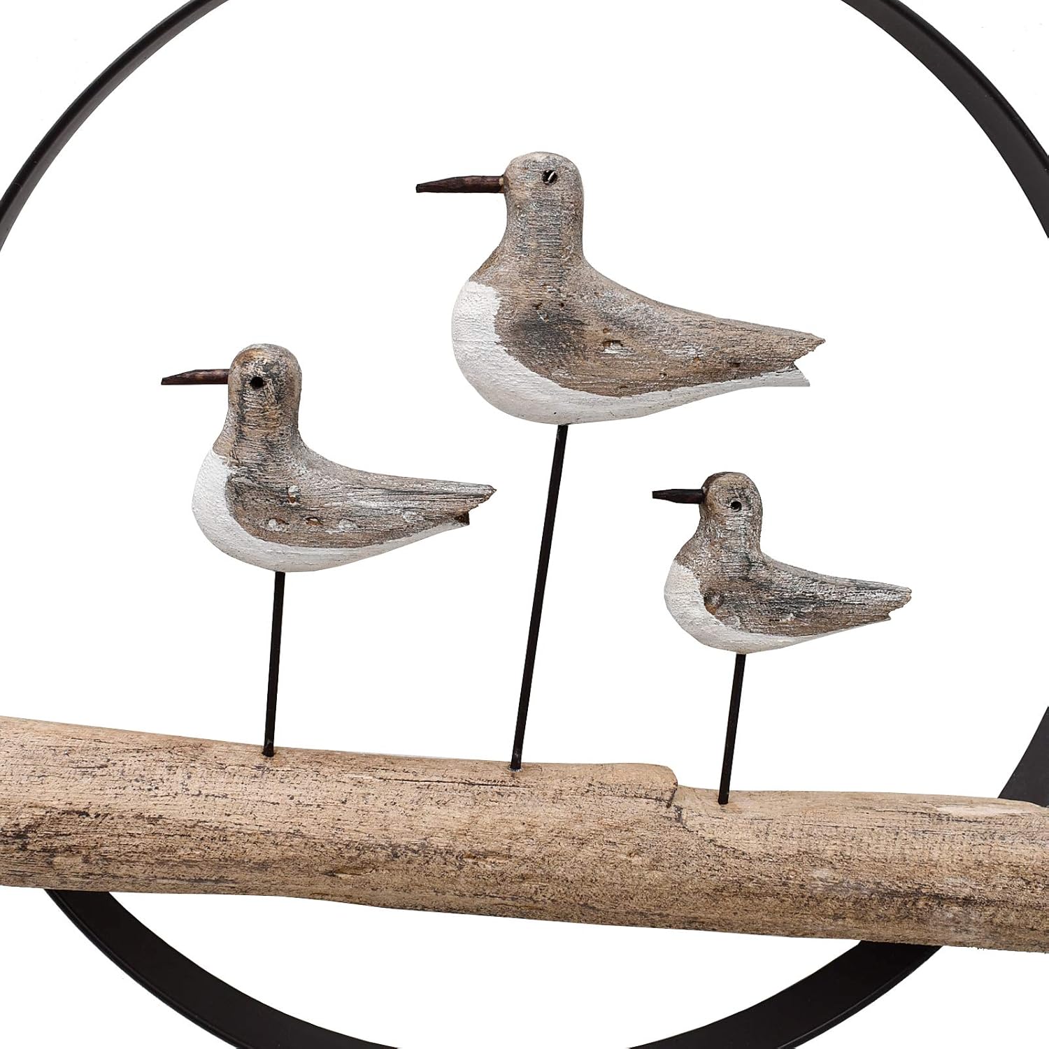 Morning View Seagull Wall Decor Wood Nautical Seabirds Wall Art Hanging Wall Sculpture Decorative Coastal Themed Ornaments Rustic Beach Ocean Decor for Bathroom Home House 10.75 X 9.45 Inch