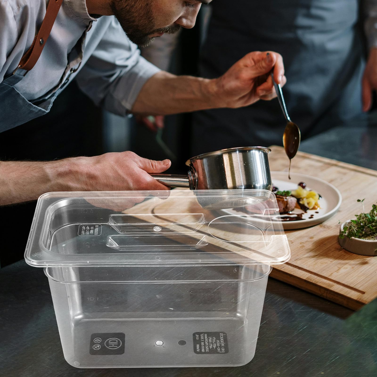 PRETYZOOM Contenedor para Olla de Cocción Lenta 6 Litros Transparente Recipiente de Cocción Lenta Apto para Sous Vide Caja de Almacenamiento Práctica y Segura para Alimentos y Verduras