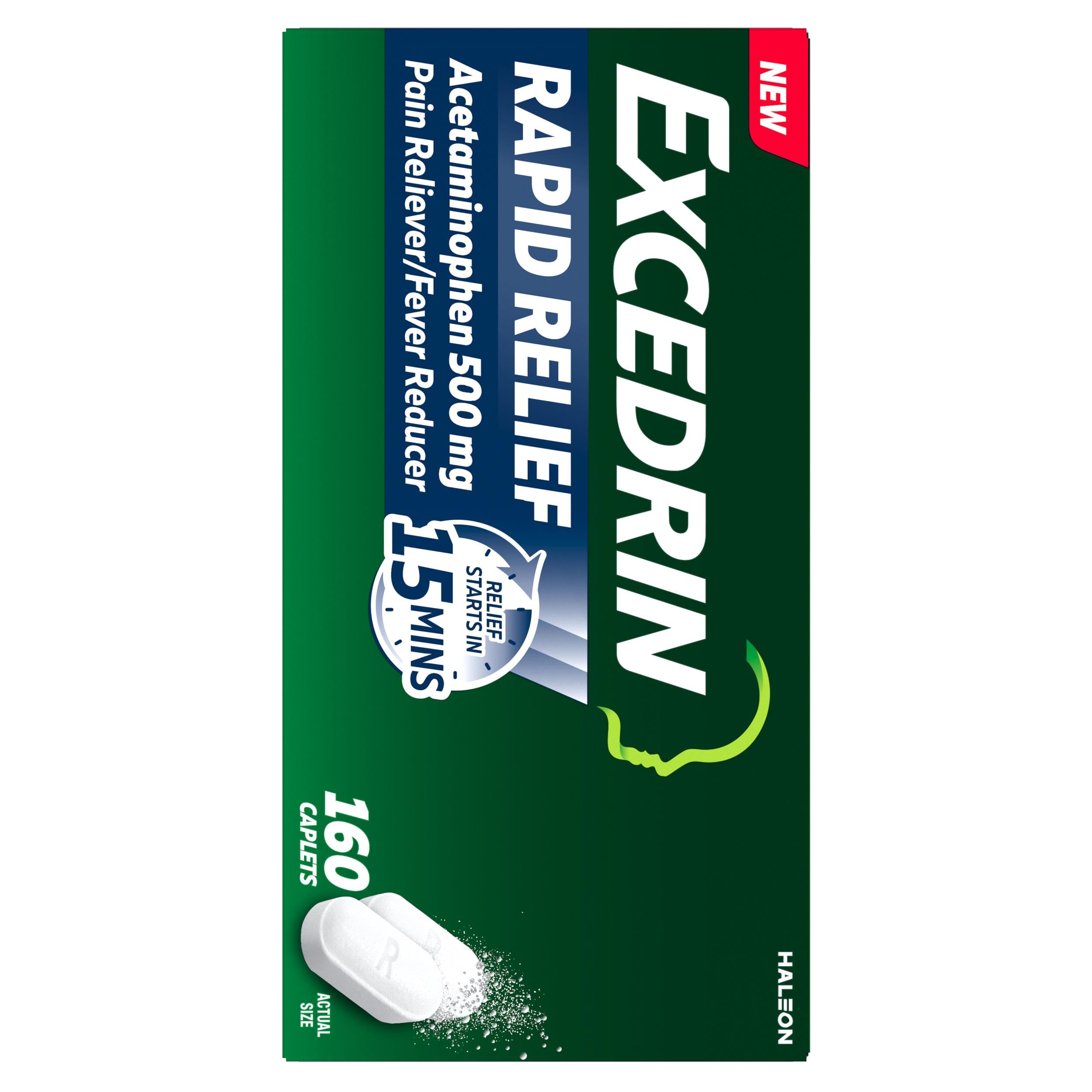 Excedrin Rapid Relief Caplets, 500mg Acetaminophen, 160 Count​ — Amazon image 11