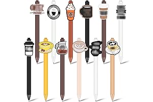 12 Coffee Pens, Premium and Unique Gift Idea for Coffee Lovers, Students and Office Workers