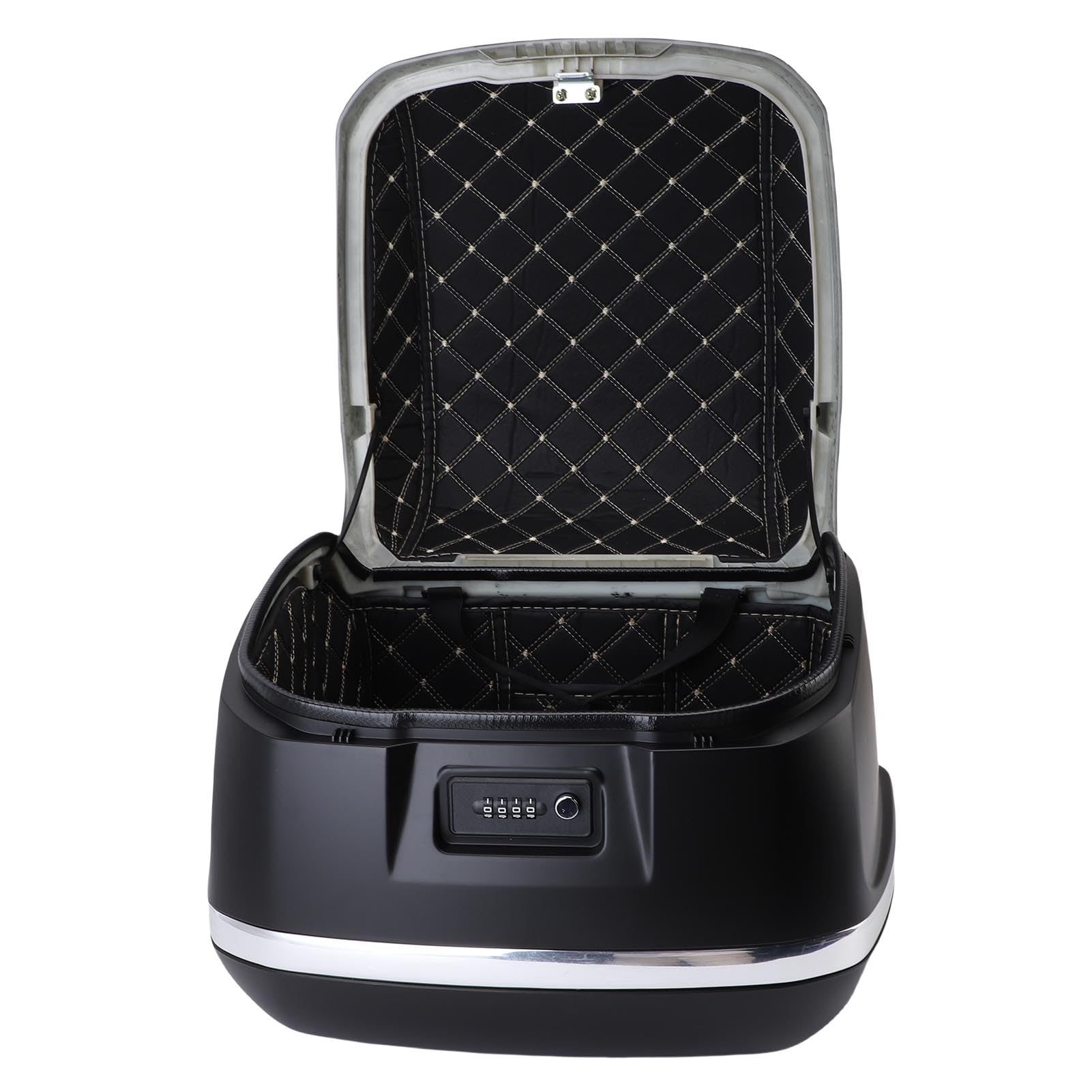 Coffre Moto Rétro, Design Vintage, Capacité 35L, pour Moto (Black)