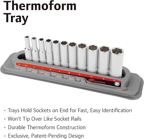 Miniatura 10 de Ingersoll Rand 11 Pc. 14 pulg. Juego de llaves de vaso poco profundas - SAE 6 Pt.- 752044X
