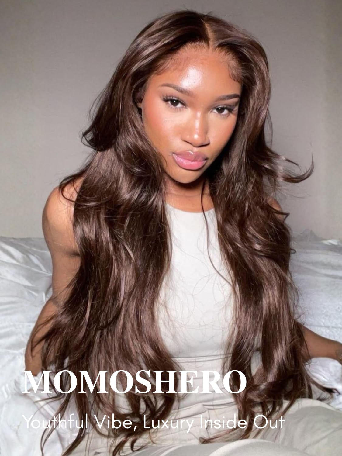 Chocolate Brown Body Wave Single Bundle Human Hair 22 Inch, 12A Soft Glossy 100% Unprocessed Remy Virgin Hair 1 Bundle Wavy Classy Colored #4 Dark Medium Brown Weaves Sew In Extension