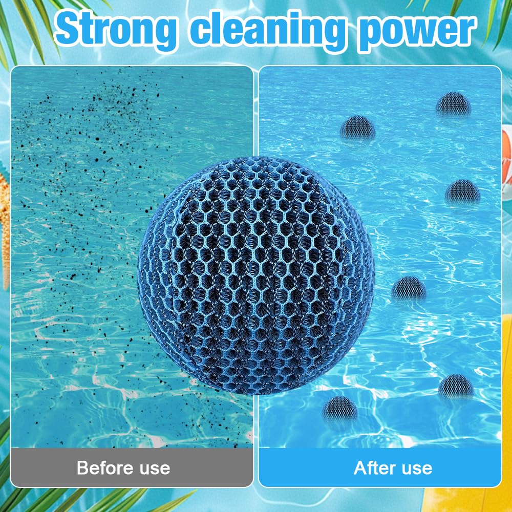 4 Stück Hot Tub Pool Scum Absorber-7 cm, Wiederverwendbarer Schaum zur Beseitigung von Schwammbällen, Poolschwamm Ölabsorber, Whirlpool Schaum Absorber für Schwimmbad und Spa, Whirlpool Zubehör