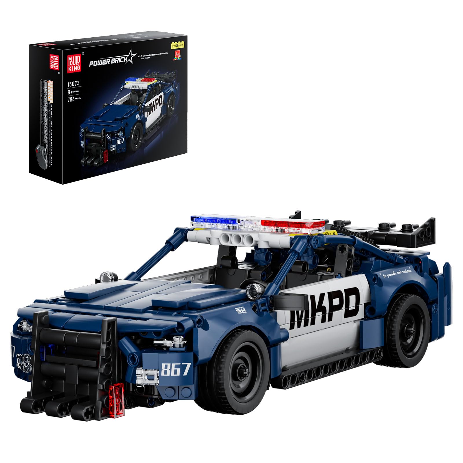Mould King 15073 Technik Speed Champion - Set di mattoncini da costruzione con motore di ritiro, per adulti e ragazzi (786 pezzi